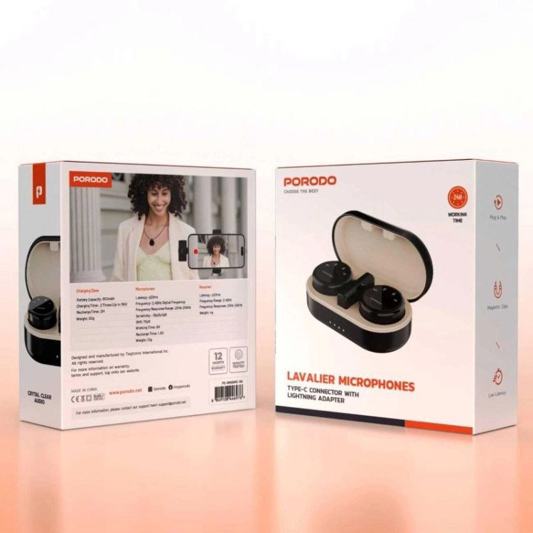 میکروفون بی سیم پرودو مدل Lavalier Dual Mic
