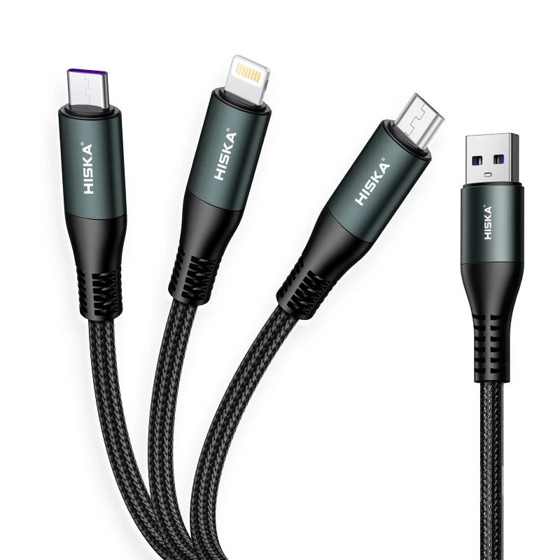 کابل تبدیل USB به لایتنینگ / USB-C / MicroUSB هیسکا مدل LX-13